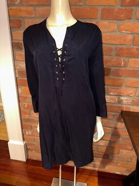 Theory Jullitah Navy Lace up Mini Dress ~ Size 10